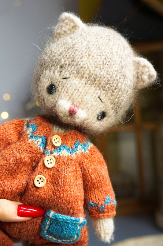 Baby Cat + Onesie Knitting Pattern