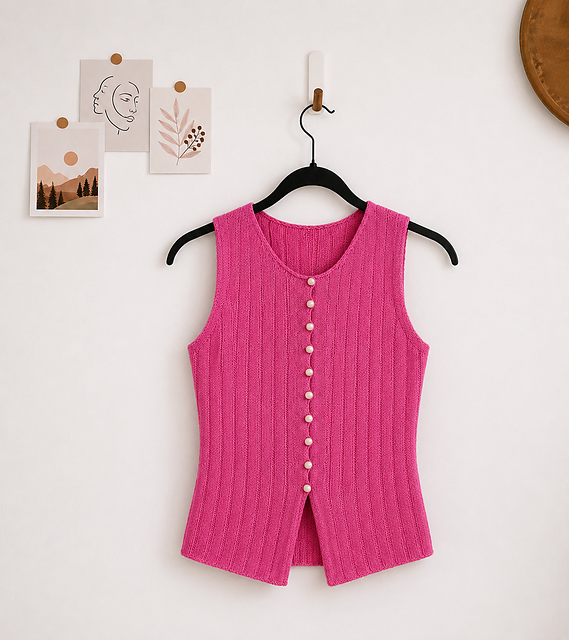 Button Front Top Knitting Pattern
