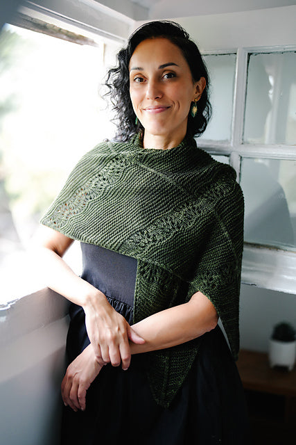 Leaf Shape Lace Shawl Knitting Pattern