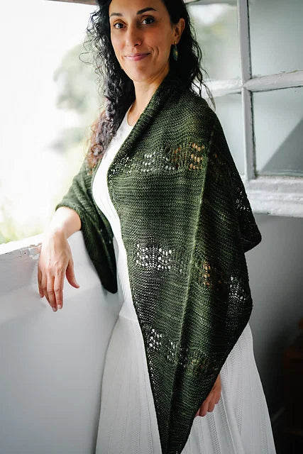 Leaf Shape Lace Shawl Knitting Pattern
