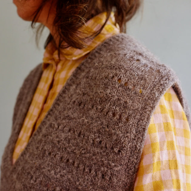 Textured V-Neck Vest Knitting Pattern