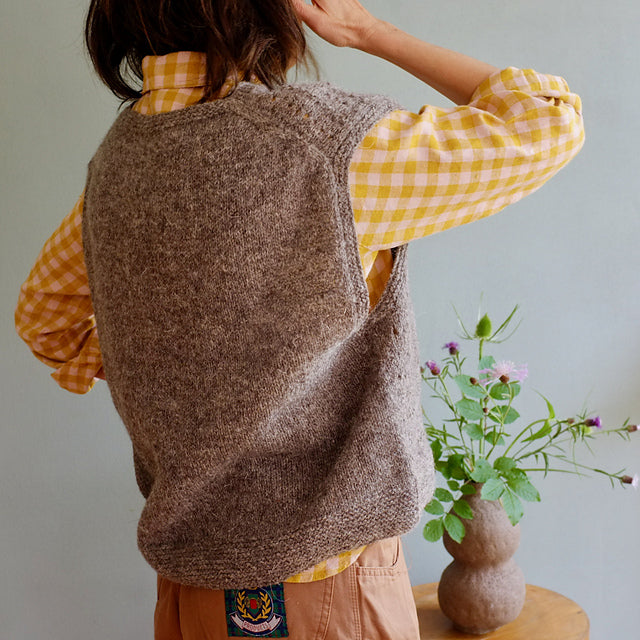 Textured V-Neck Vest Knitting Pattern