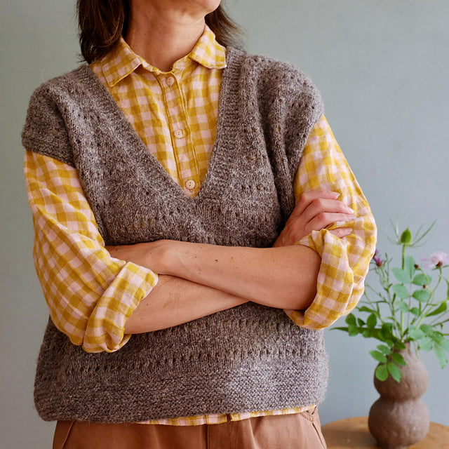 Textured V-Neck Vest Knitting Pattern