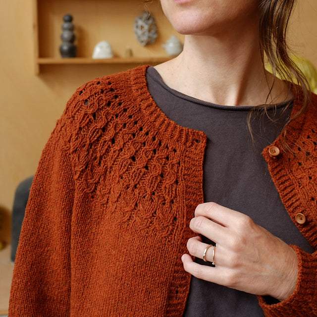 Midnight Yoke Cardigan Knitting Pattern