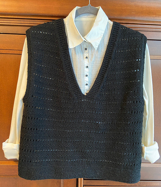 Textured V-Neck Vest Knitting Pattern