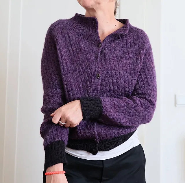 Zip Collar Cardigan Knitting Pattern