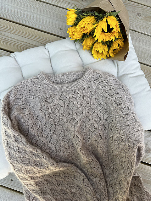 Textured Raglan Sweater Knitting Pattern
