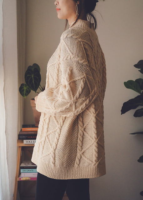 Oversized Cable Sweater Knitting Pattern