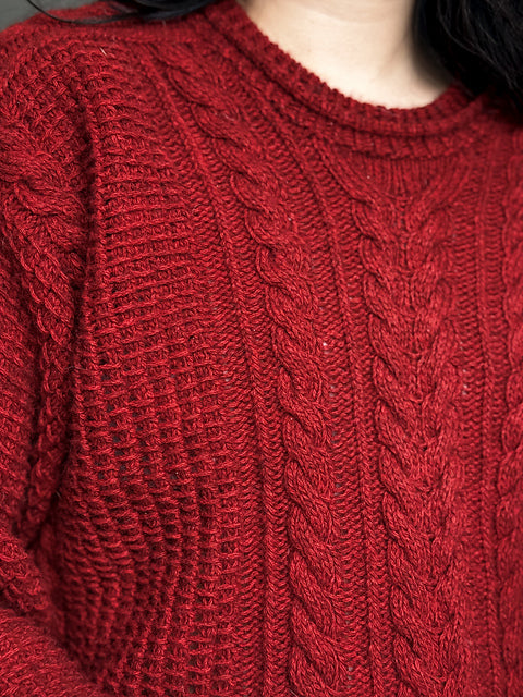 Saddle Cable Sweater Knitting Pattern