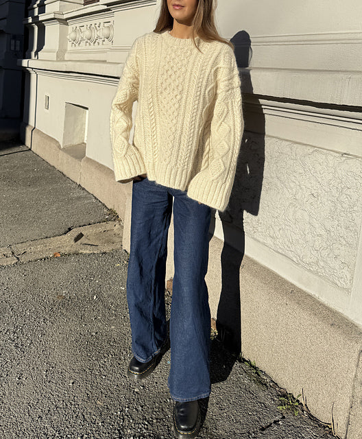 Textured Aran Sweater Knitting Pattern