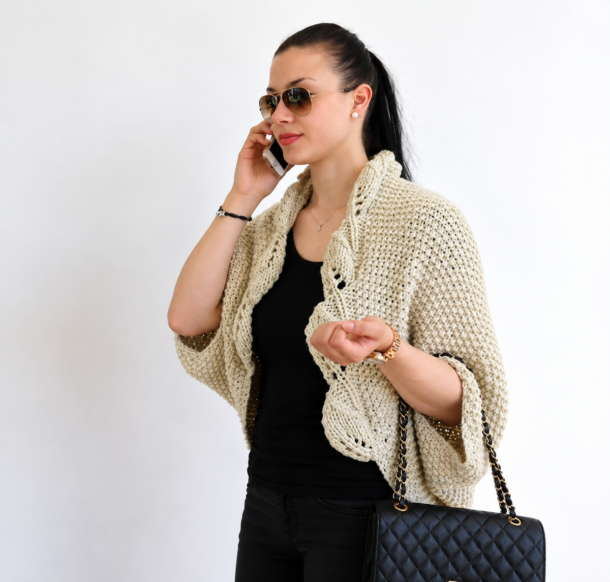 Leaf Lace Cocoon Cardigan Knitting Pattern