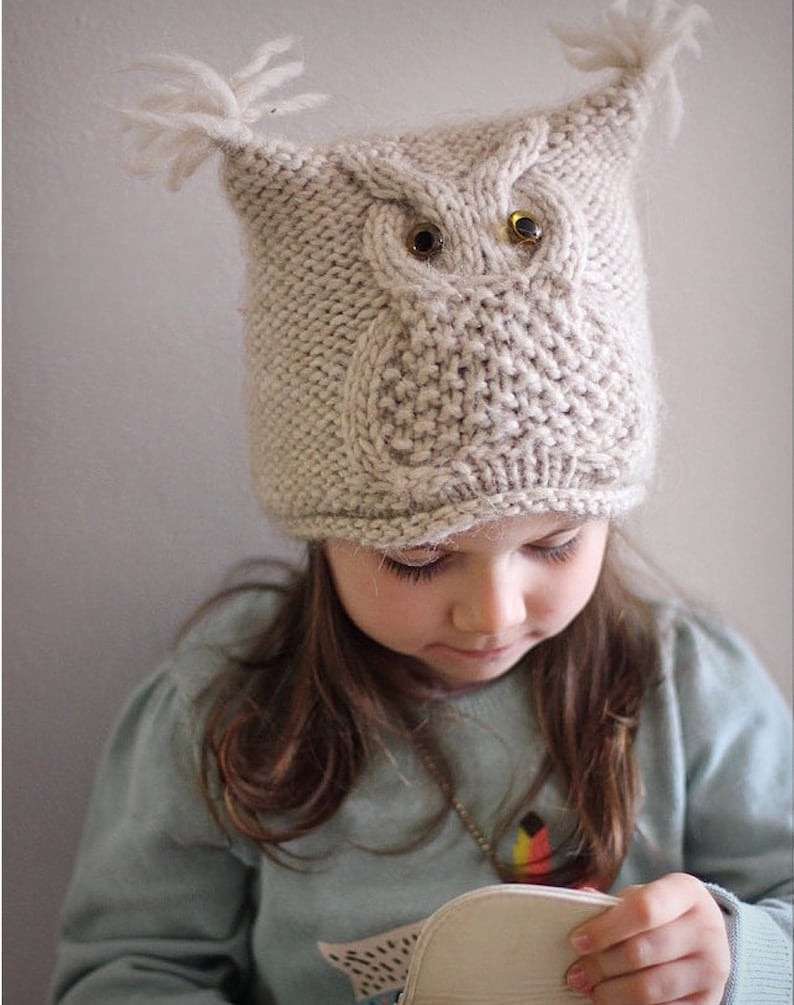 Owl Beanie Knitting Pattern