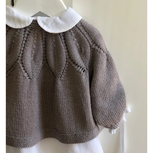 Leaves and Raglan Baby Cardigan Knitting Pattern