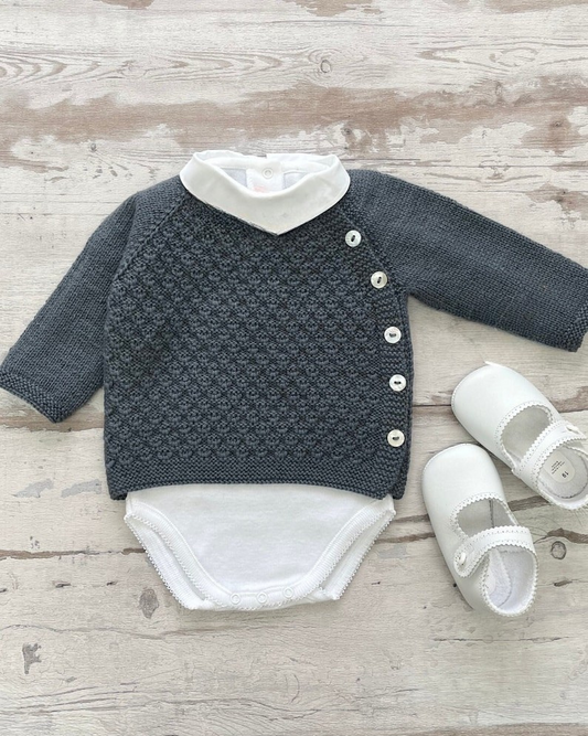 Top-Down Baby Sweater Knitting Pattern