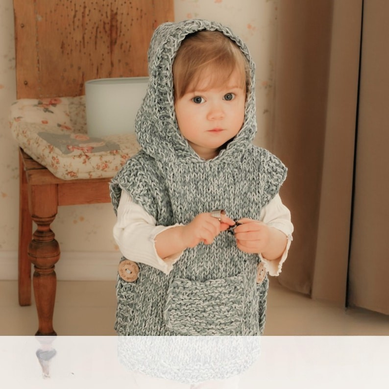 Hooded Poncho Knitting Pattern
