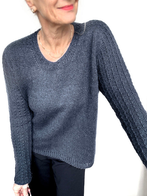 Textured Sleeve Sweater Knitting Pattern
