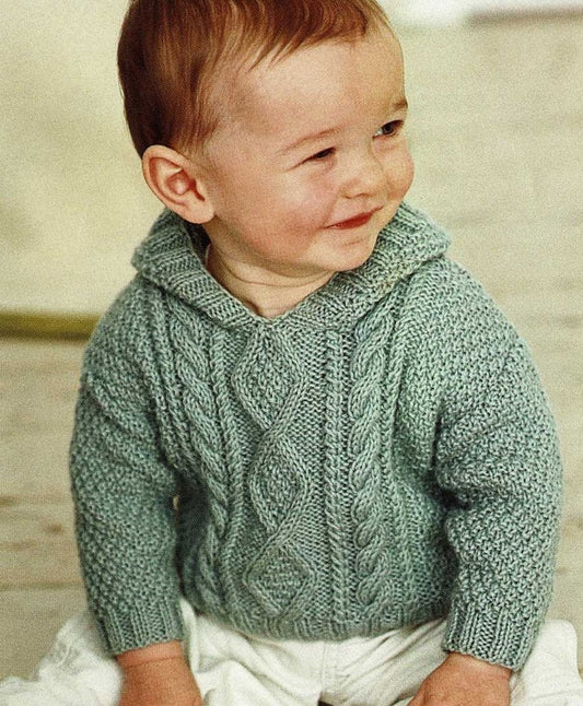 Kids Cable Sweater Knitting Pattern