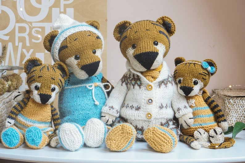 Tiger Family Knitting Pattern