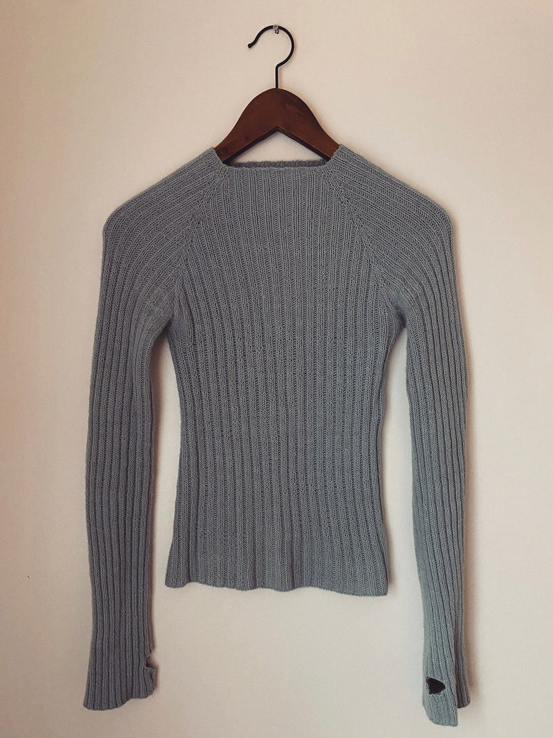 Fitted Rib Sweater Knitting Pattern
