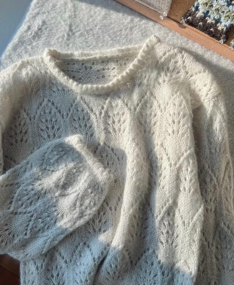 Soft Lace Sweater Knitting Pattern