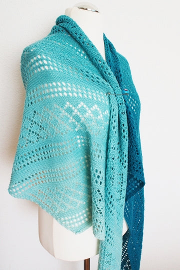 Reversible Bias Lace Wrap Knitting Pattern