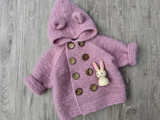 Hooded Baby Cardigan Knitting Pattern