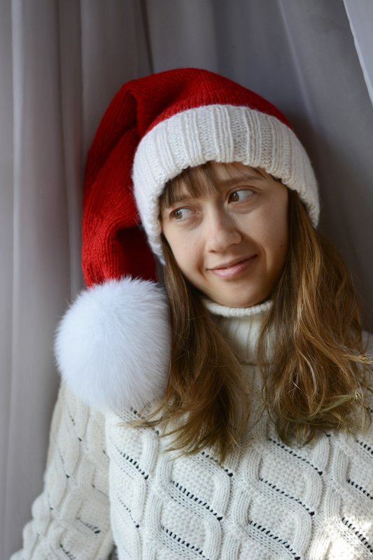 Santa Claus Hat Knitting Pattern
