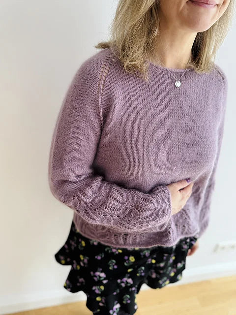 Lace Hem Balloon Sleeve Sweater Knitting Pattern