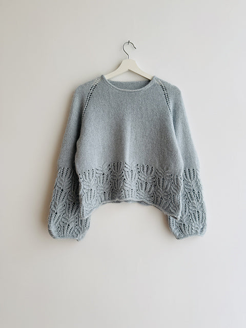 Lace Hem Balloon Sleeve Sweater Knitting Pattern