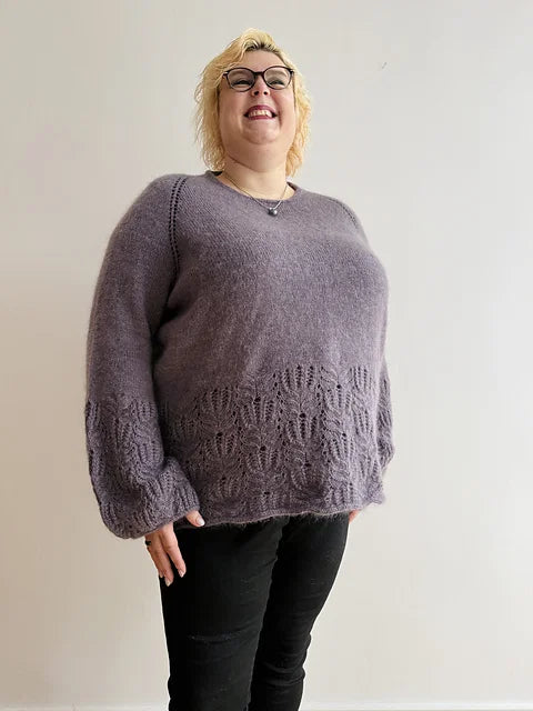 Lace Hem Balloon Sleeve Sweater Knitting Pattern
