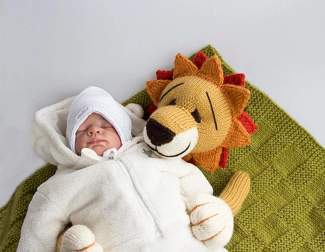 Lion Baby Blanket Knitting Pattern