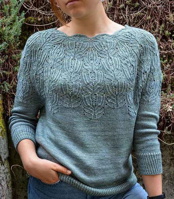 Floral Lace Sweater Knitting Pattern