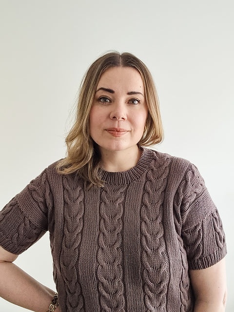 Cable Crop Tee Knitting Pattern