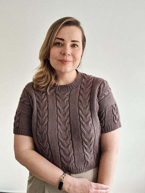 Cable Crop Tee Knitting Pattern