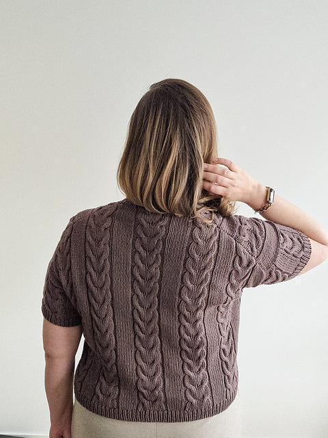 Cable Crop Tee Knitting Pattern