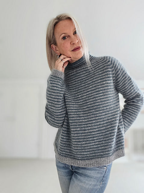 Relaxed Stripe Sweater Knitting Pattern