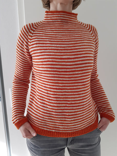 Relaxed Stripe Sweater Knitting Pattern