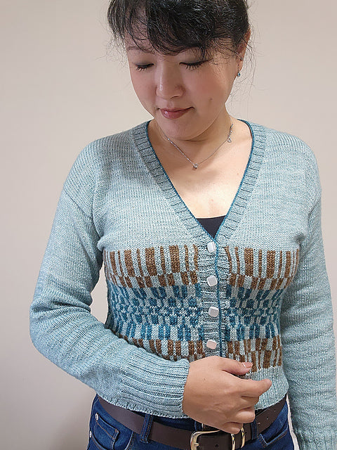 Button Neck Cardigan Knitting Pattern