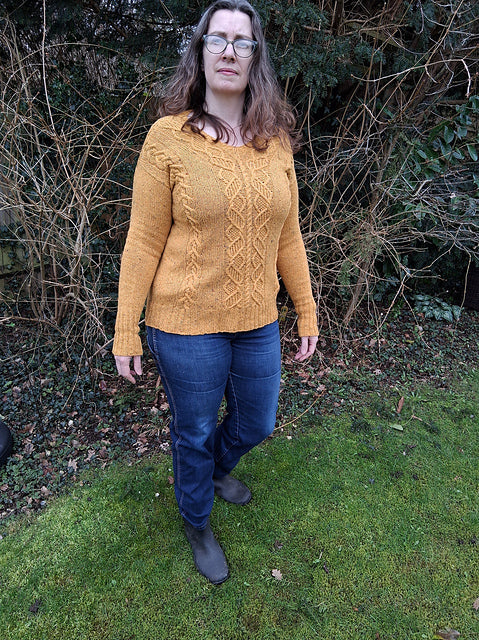 Cable V Neck Sweater Knitting Pattern