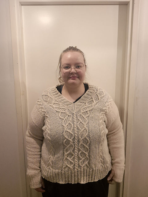 Cable V Neck Sweater Knitting Pattern