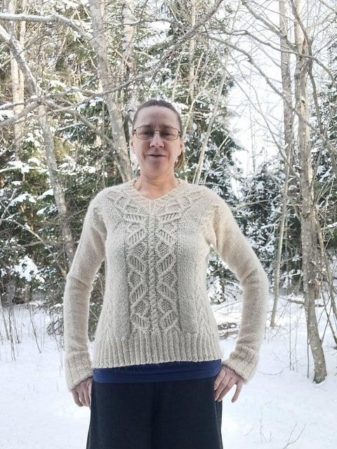 Cable V Neck Sweater Knitting Pattern