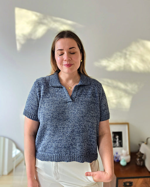 Ribbed Polo Knitting Pattern