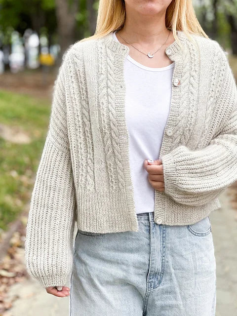 Cable Brioche Cardigan Knitting Pattern