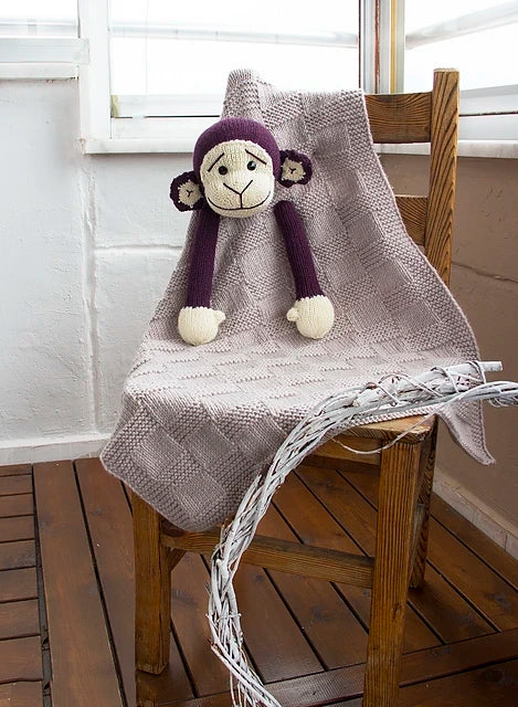 Monkey Baby Blanket Knitting Pattern