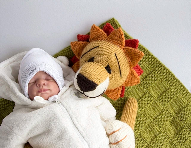 Lion Baby Blanket Knitting Pattern