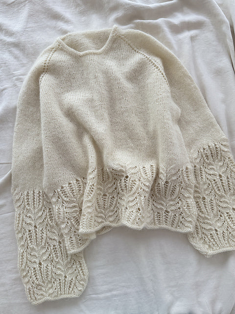 Lace Hem Balloon Sleeve Sweater Knitting Pattern