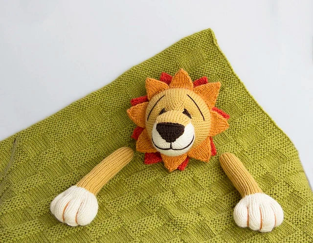 Lion Baby Blanket Knitting Pattern