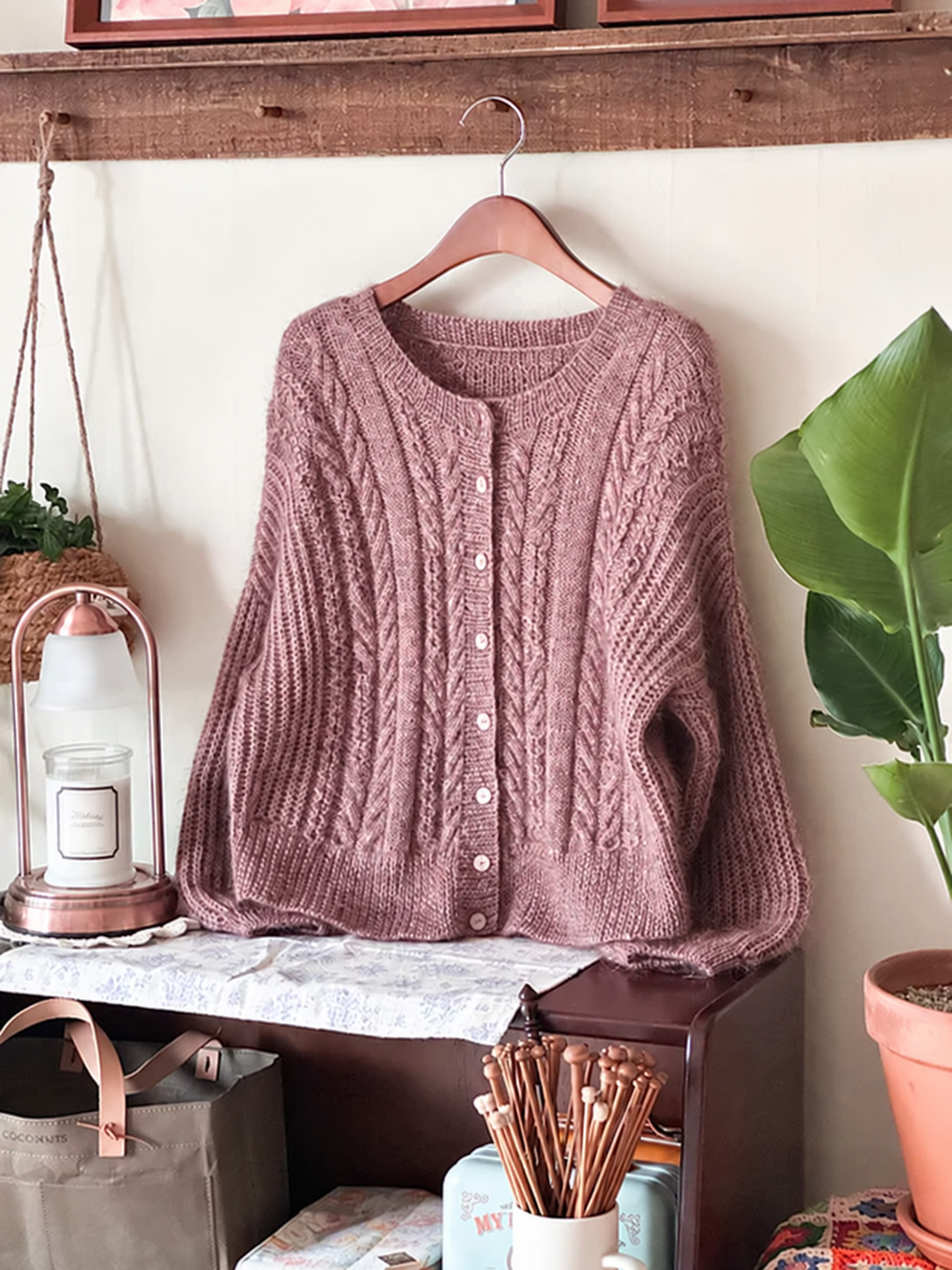Cable Brioche Cardigan Knitting Pattern