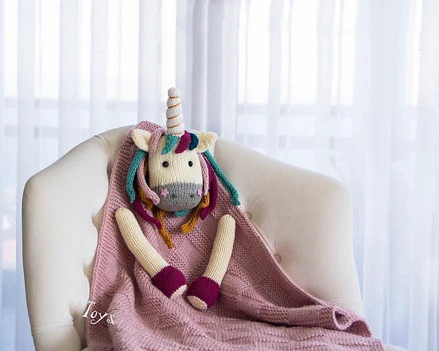 Unicorn Baby Blanket Knitting Pattern