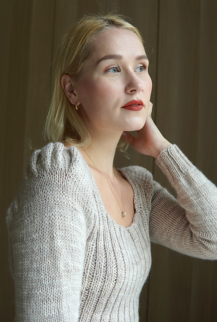 Ribbed Blouse Knitting Pattern